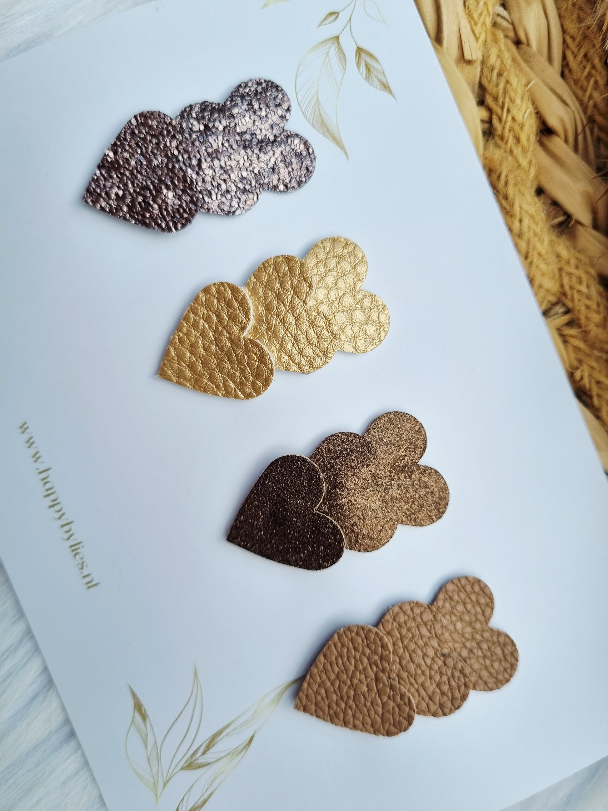 Leatherlook anti-slip haarspeldjes Luna hart