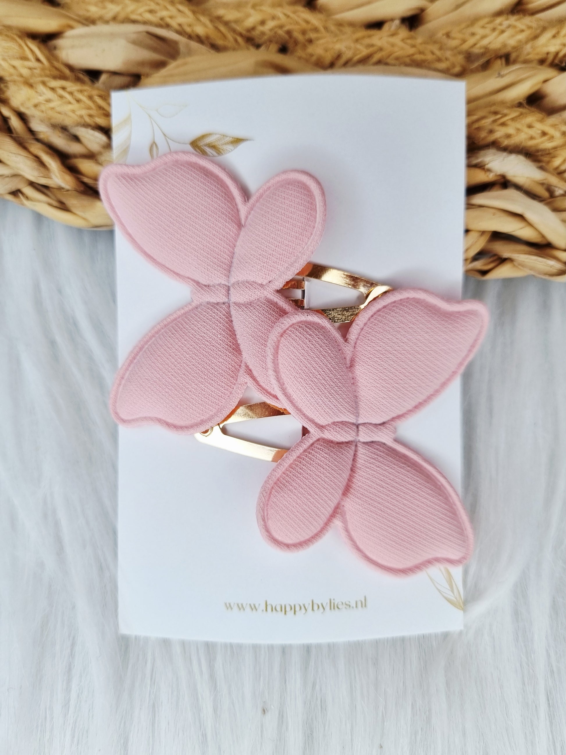 Haarspeldje Vlinder 2 stuks roze
