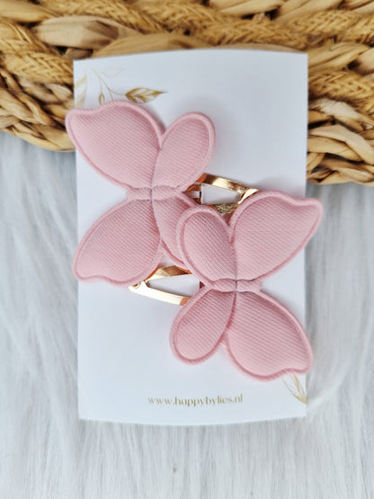 Haarspeldje Vlinder 2 stuks roze