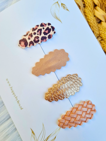 Leatherlook haarspeldjes Mira ribbel