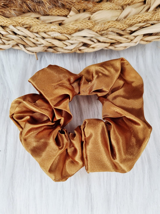 Satijnen Scrunchie Brons