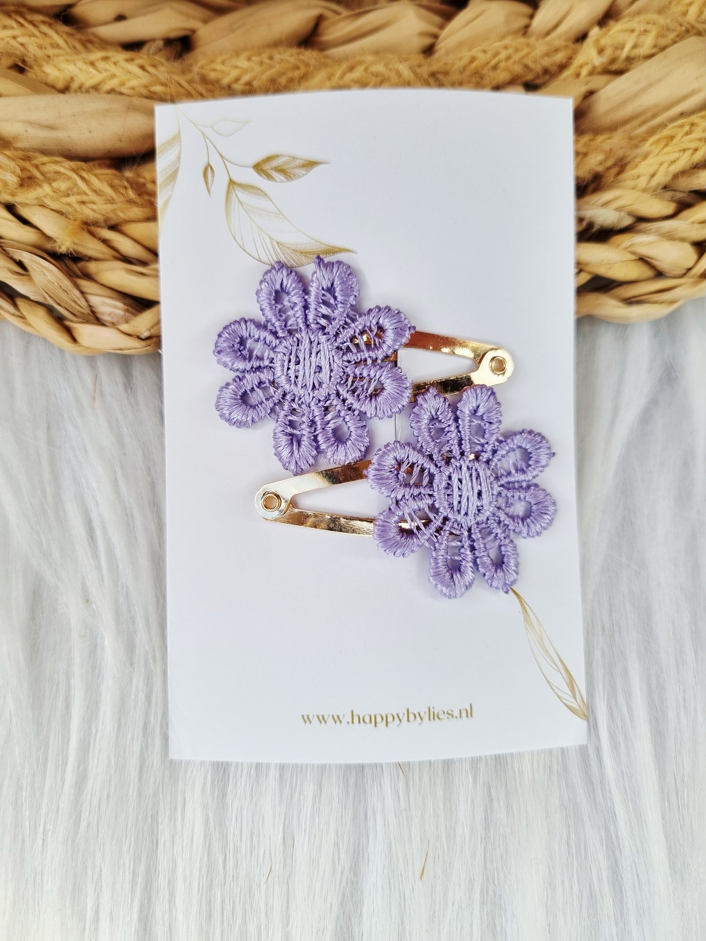 Haarspeldje Blossom 2 stuks paars