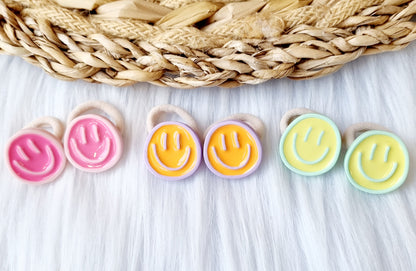 Mini haar elastiekjes smilie 2 stuks