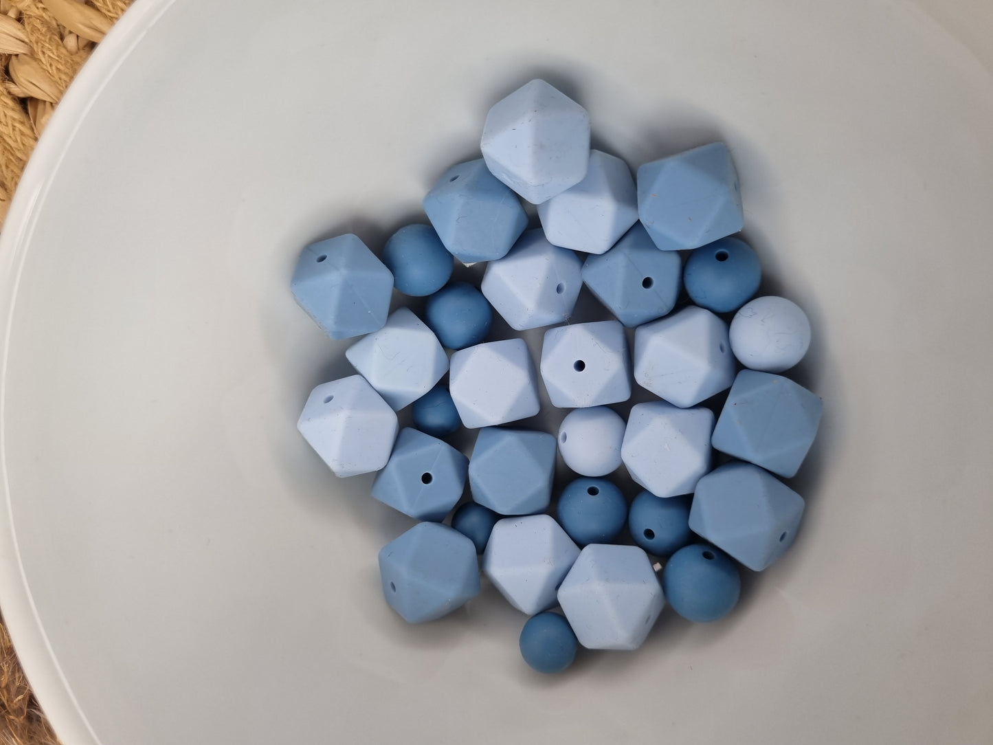 Siliconen kralen Jeans blauw