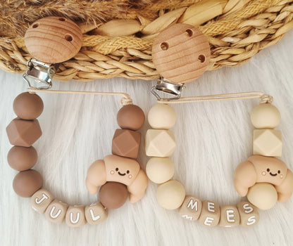 Speenkoord met naam croissant neutral
