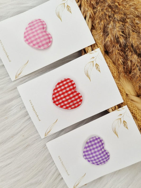Anti-slip haarspeldje hart ruitjes