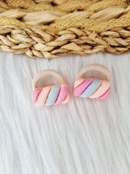 Mini haarelastiekjes spekje 2 stuks roze