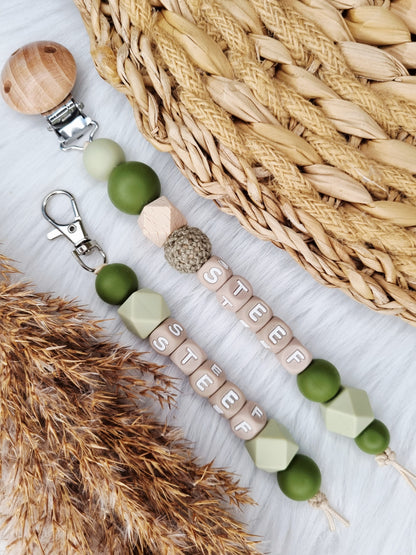 Speenkoord met bijpassende sleutelhanger 