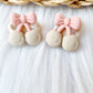 Mini haar elastiekjes Kersjes 2 stuks beige 