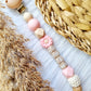 Speenkoord met naam daisy babypink 