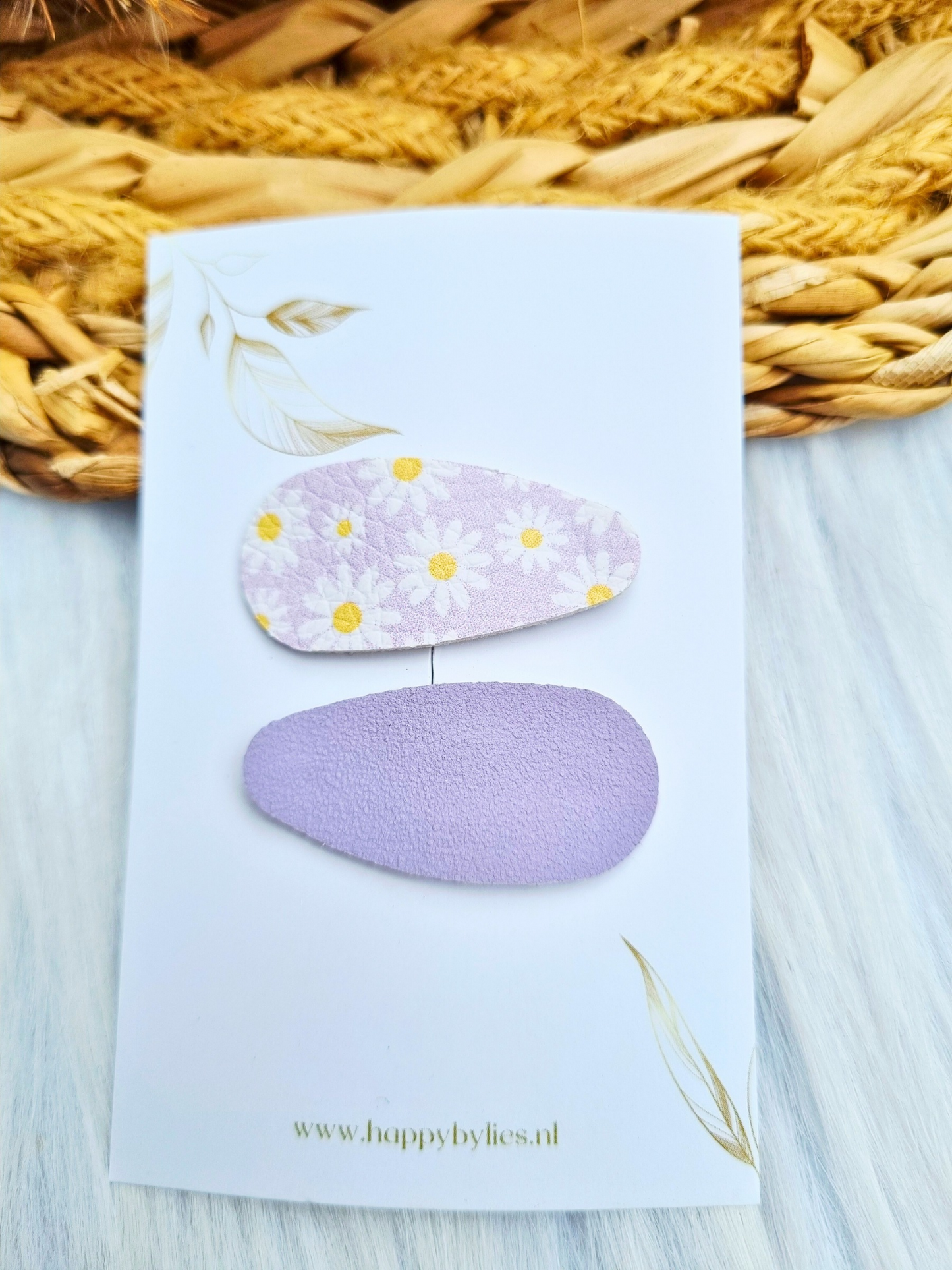 Leatherlook haarspeldjes mia ovaal