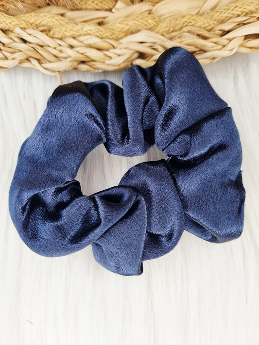 Luxe satijnen Scrunchie Donkerblauw