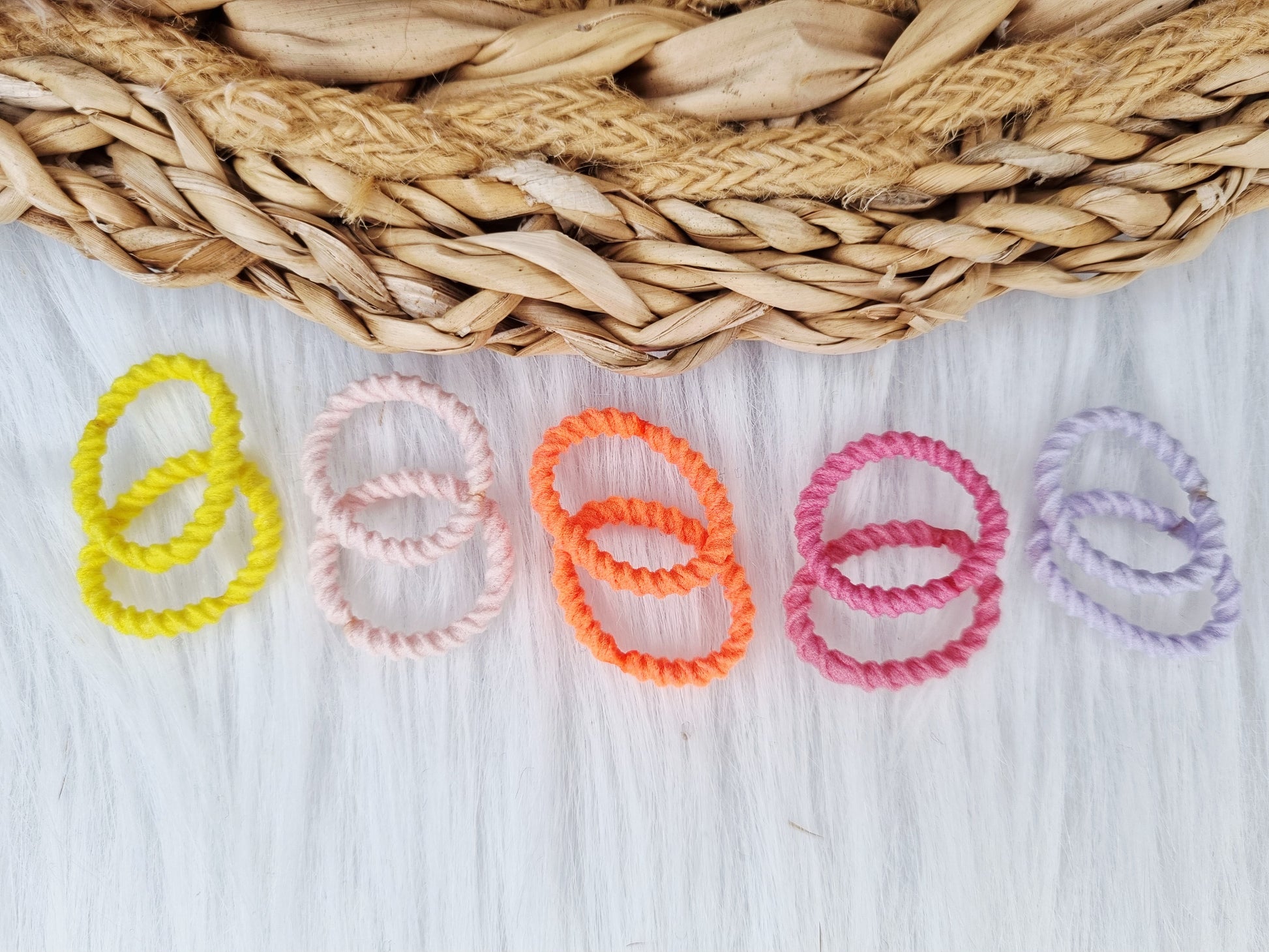 Mini haarelastiekjes ribbel multi color 10 stuks 