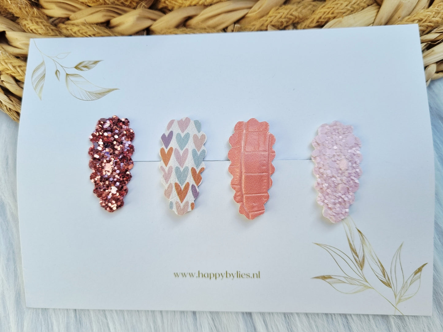 Leatherlook haarspeldjes Elin ribbel