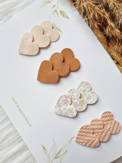 Leatherlook anti-slip haarspeldjes elke hart