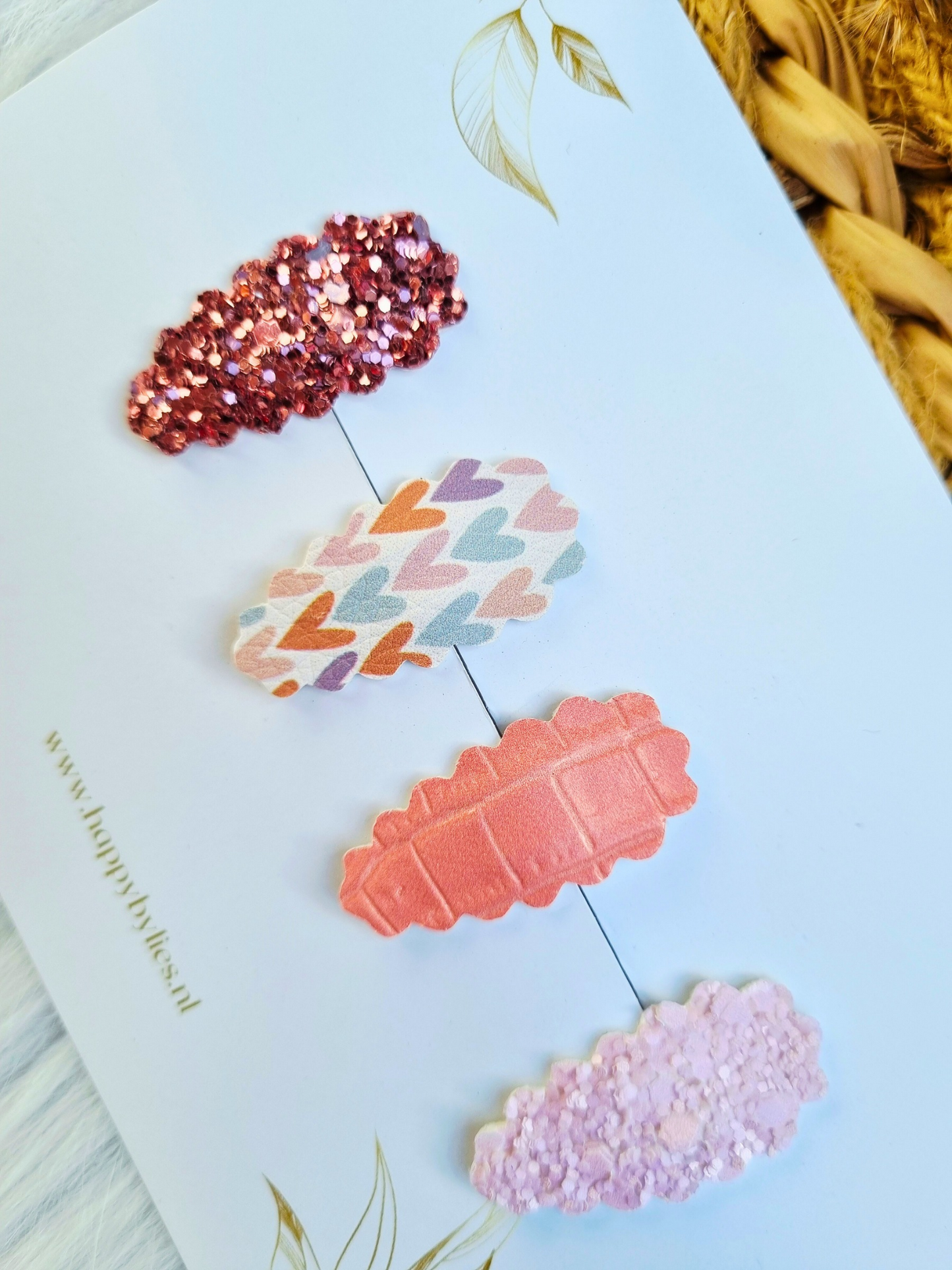 Leatherlook haarspeldjes Elin ribbel