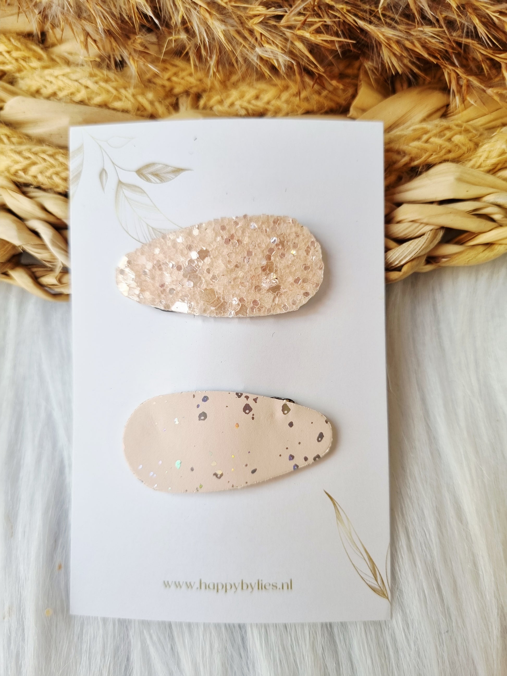 Leatherlook anti-slip haarspeldjes jet