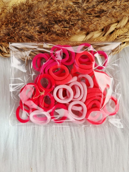 Mini haarelastiekjes roze mix 50 stuks
