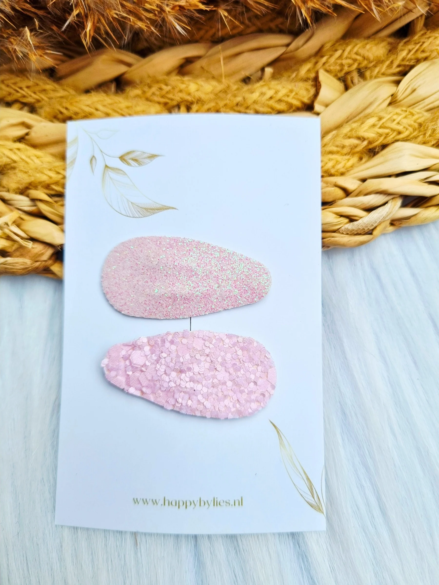 Leatherlook haarspeldjes lot ovaal