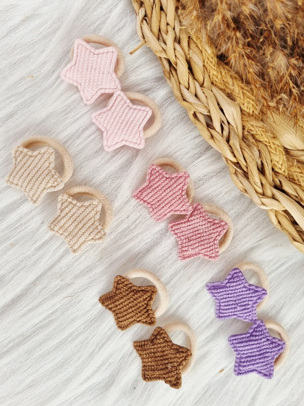 Mini haarelastiekjes Ster rib 2 stuks