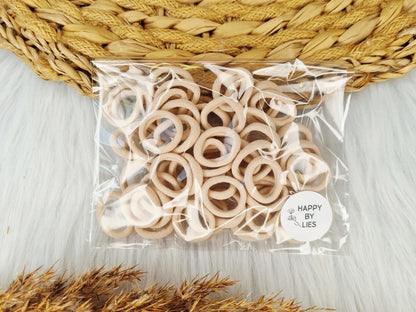 Mini haarelastiekjes beige 50 stuks