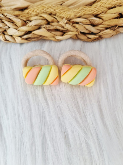 Mini haarelastiekjes spekje 2 stuks geel