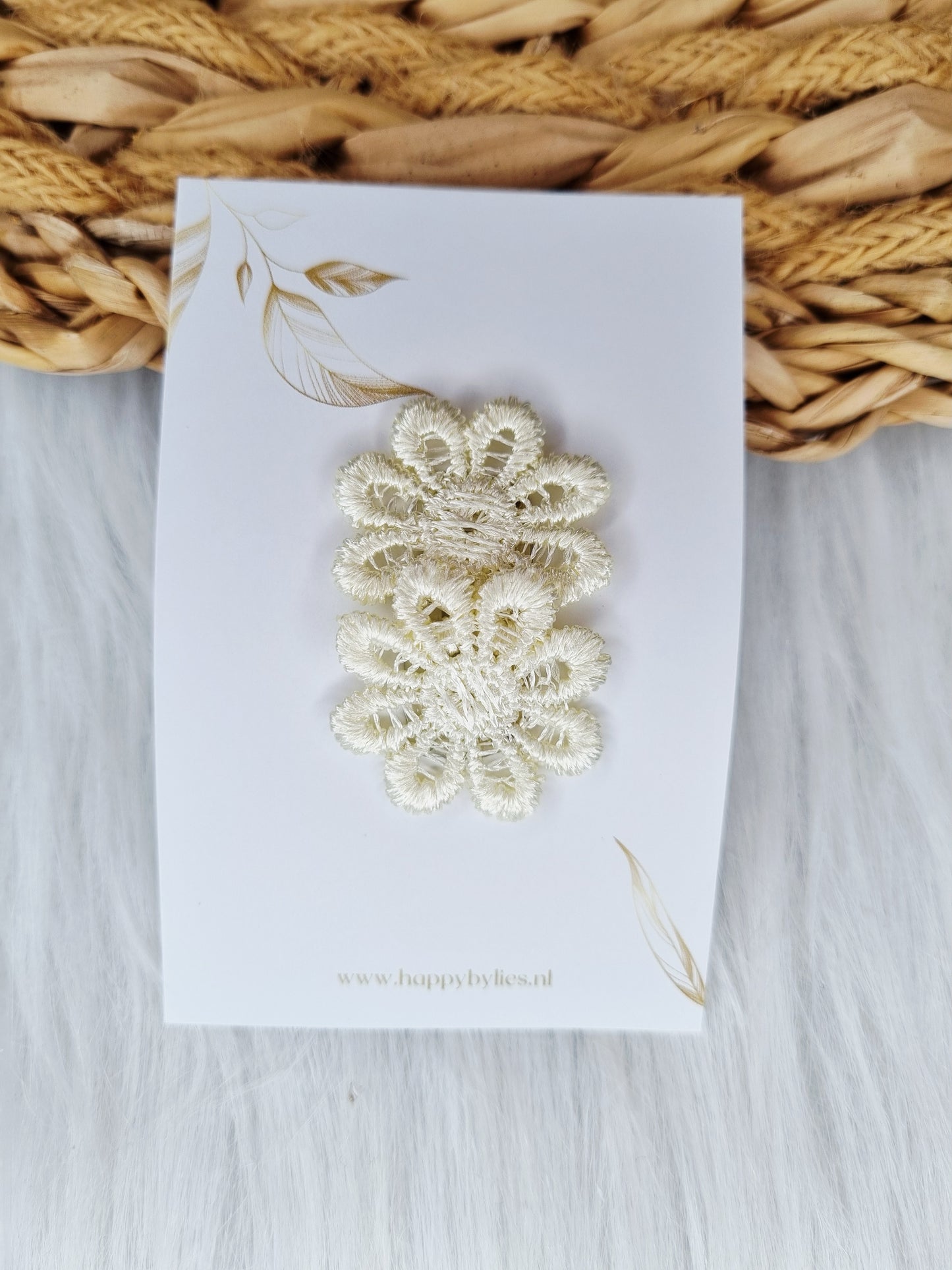 Anti-slip haarspeldje Blossom creme