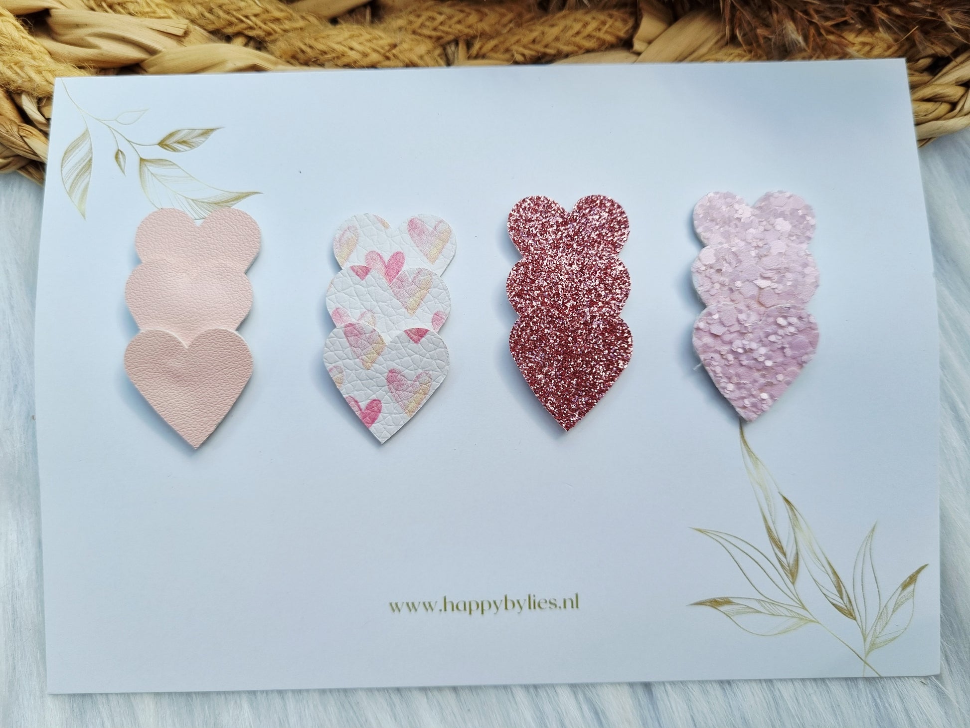Leatherlook anti-slip haarspeldjes nien hart