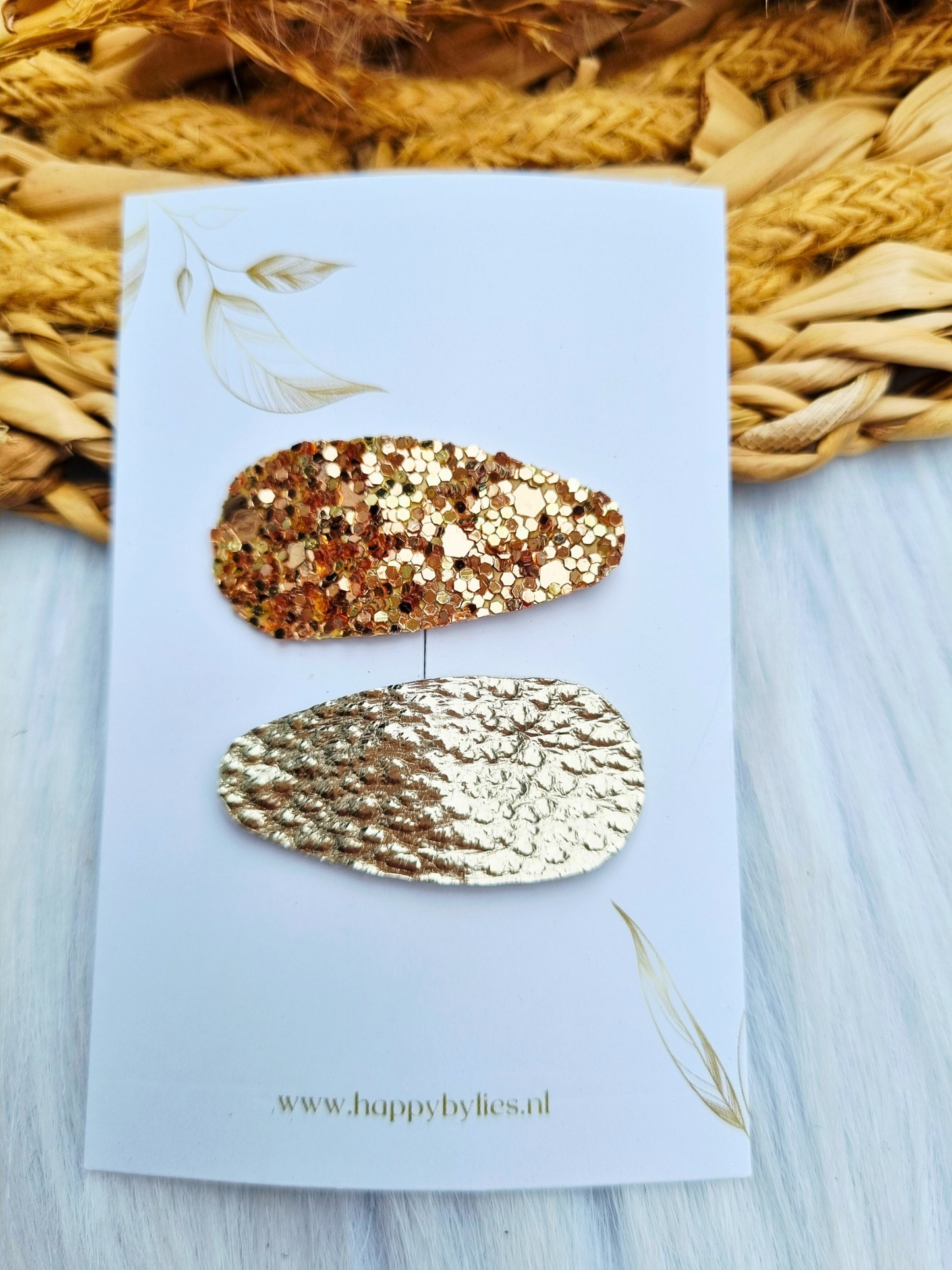 Leatherlook haarspeldjes ava ovaal 