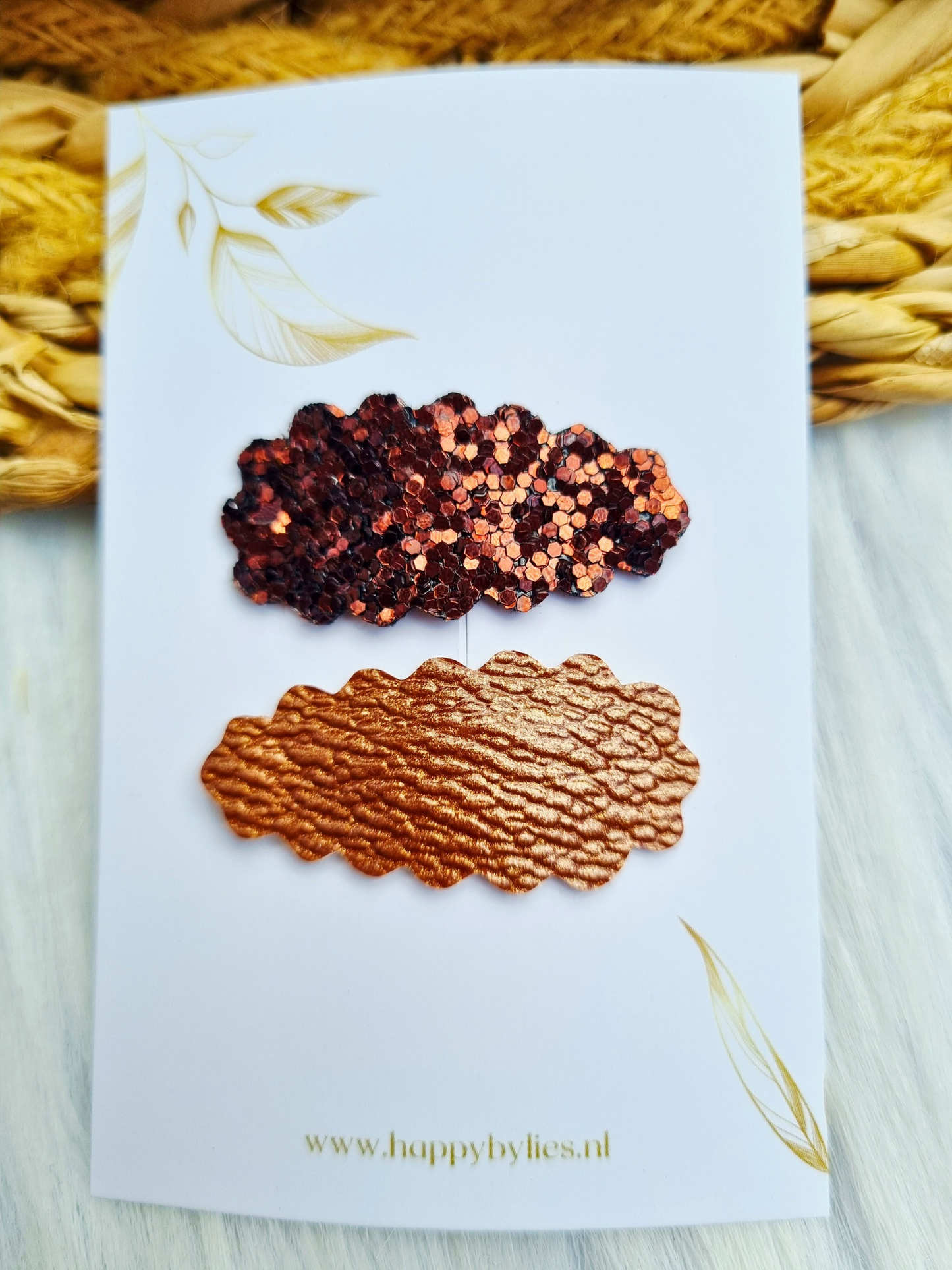 Leatherlook haarspeldjes evy ribbel