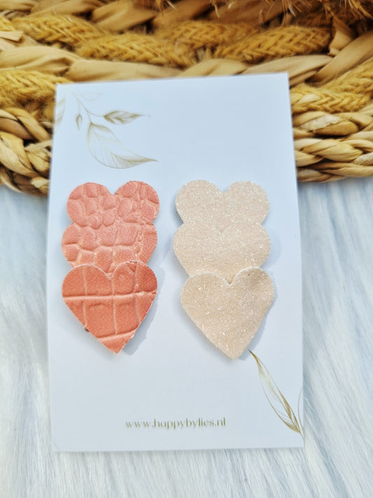 Leatherlook anti-slip haarspeldjes eef hart