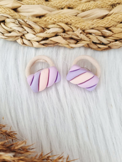 Mini haarelastiekjes spekje 2 stuks lila