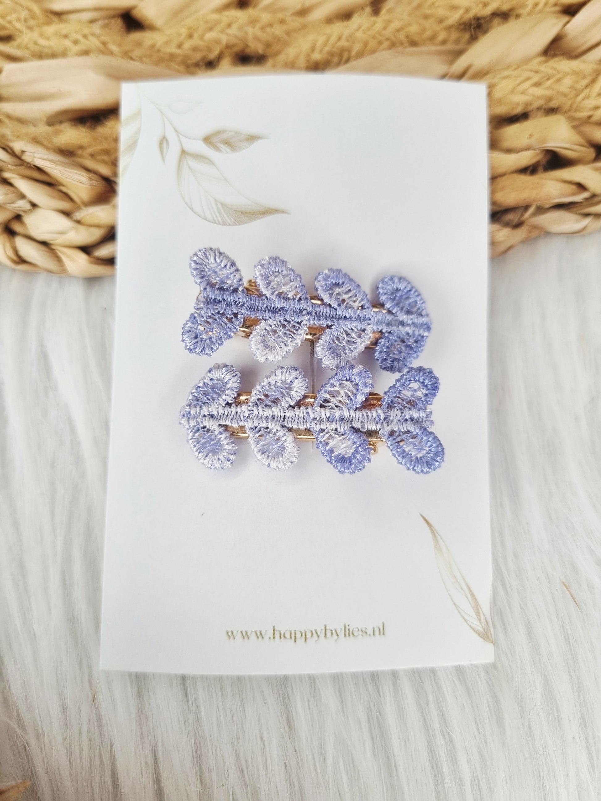 Haarspeldje Aligator hearts blauw 2 stuks