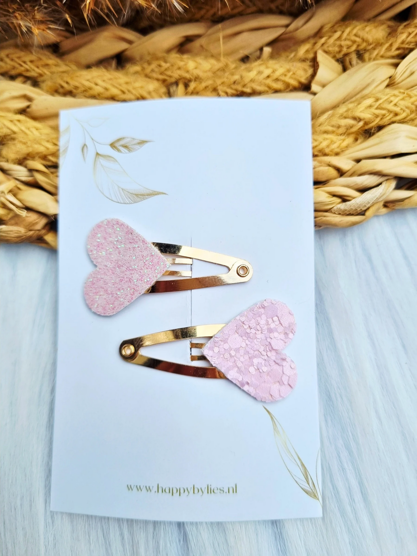 Leatherlook haarspeldjes lot hart