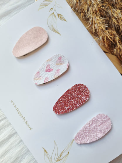 Leatherlook anti-slip haarspeldjes Nien ovaal