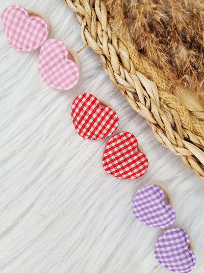 Mini haarelastiekjes Hart ruitjes 2 stuks