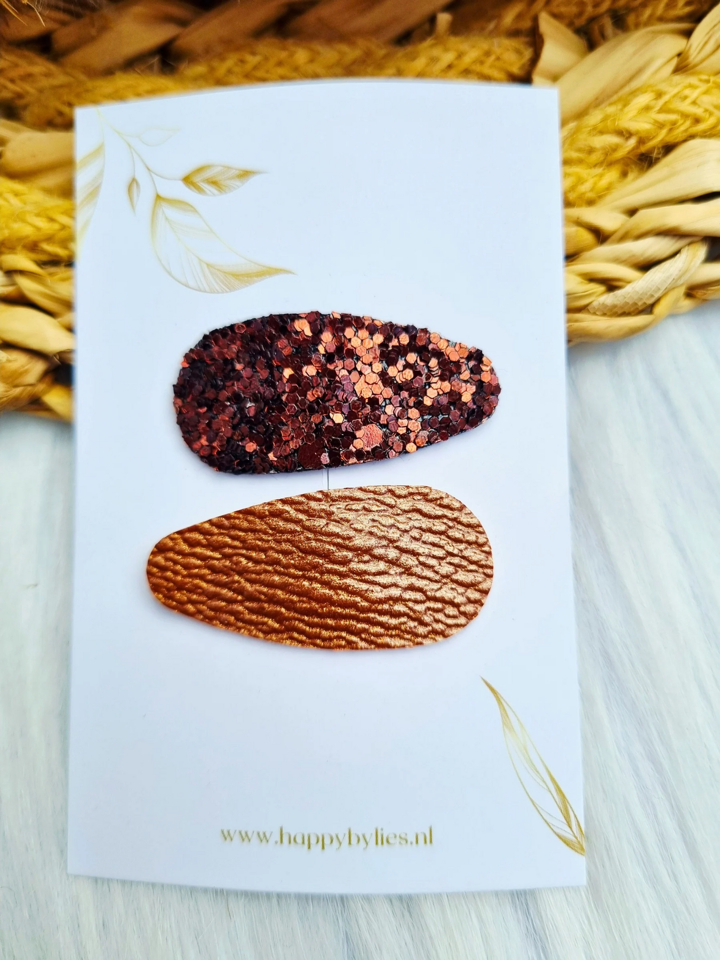 Leatherlook haarspeldjes evy ovaal 