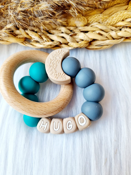 Bijtring maan Klei
Donkergrijs, emerald