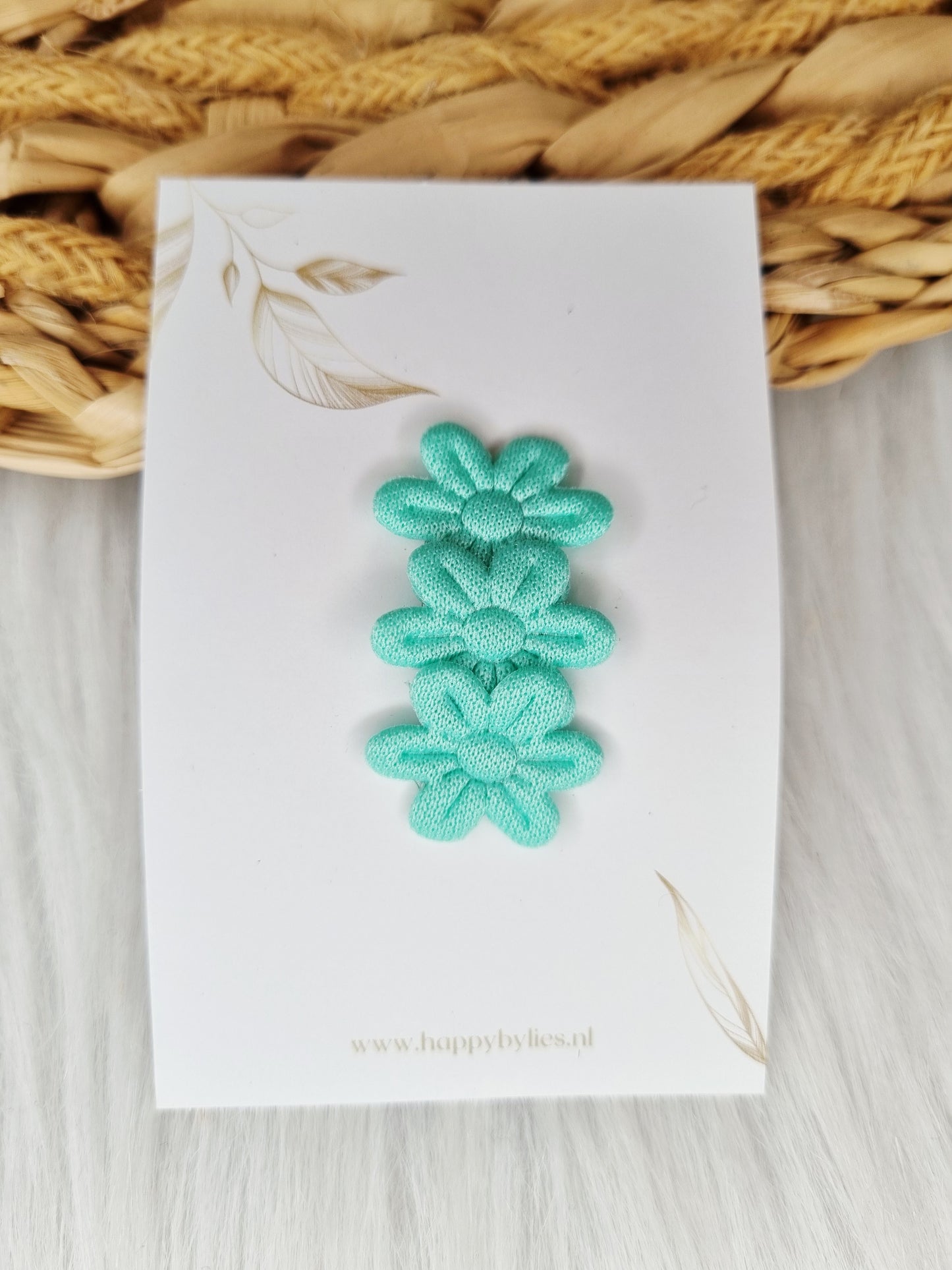 Anti-slip haarspeldje bloem soft mint