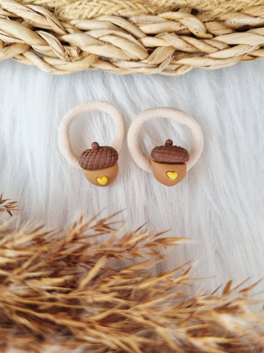Mini haarelastiekjes Eikeltje 2 stuks (herfst)