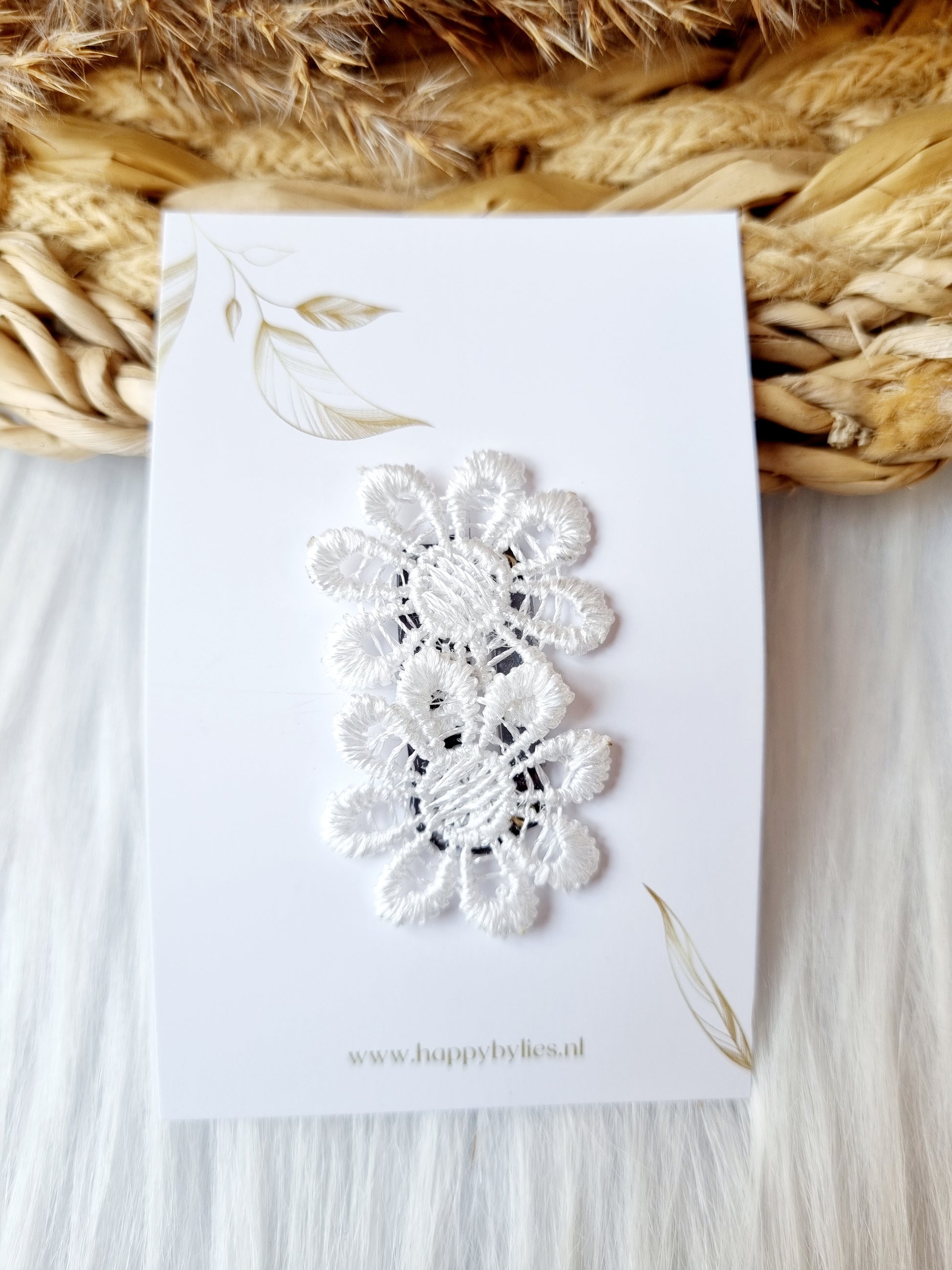 Haarspeldje anti slip blossom wit 