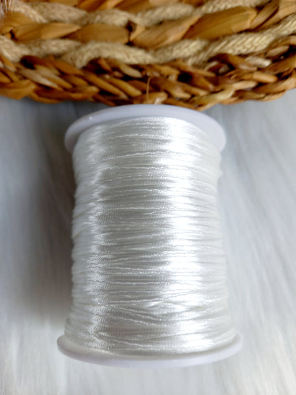 Satijnkoord  1.0mm wit